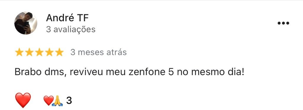 Print Real da Avaliação de André TF no Google — Tec Silva Recreio
